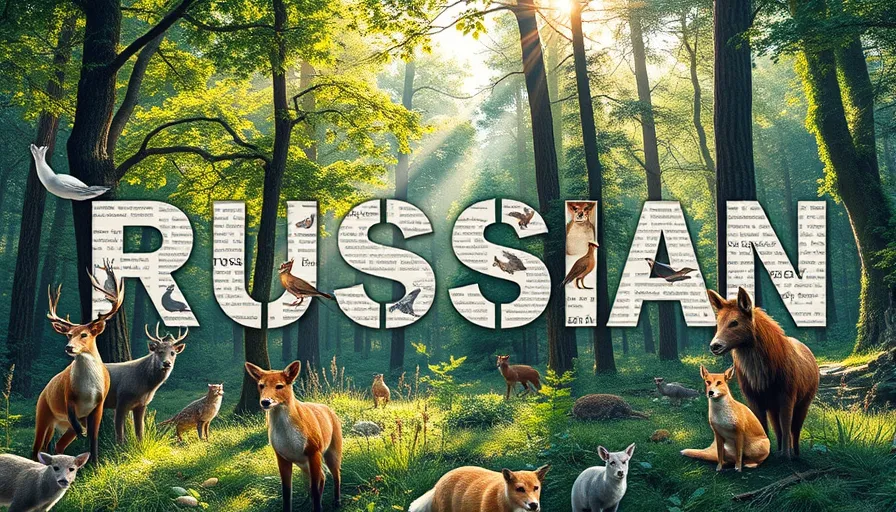 Russian wildlife in a sunlit forest.